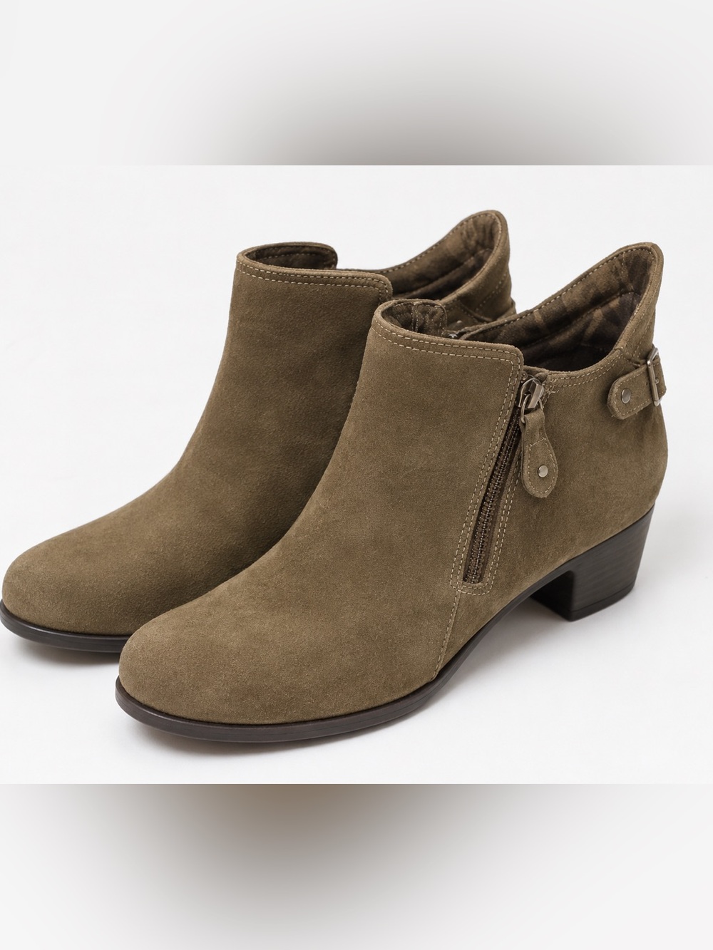 Rockport Cobb Hill Rashel Buckle Ankle Boot side zipper buckle womens 10 tan